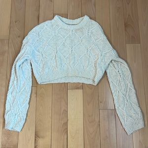 Small Urban Outfitters cropped ivory knit sweater